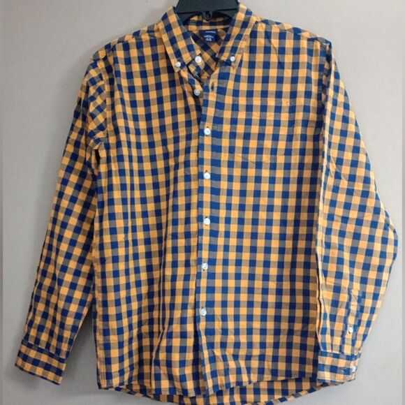 2 Button Up Shirts Long Sleeve Short Sleeve Size 14-16 - Picture 1 of 13